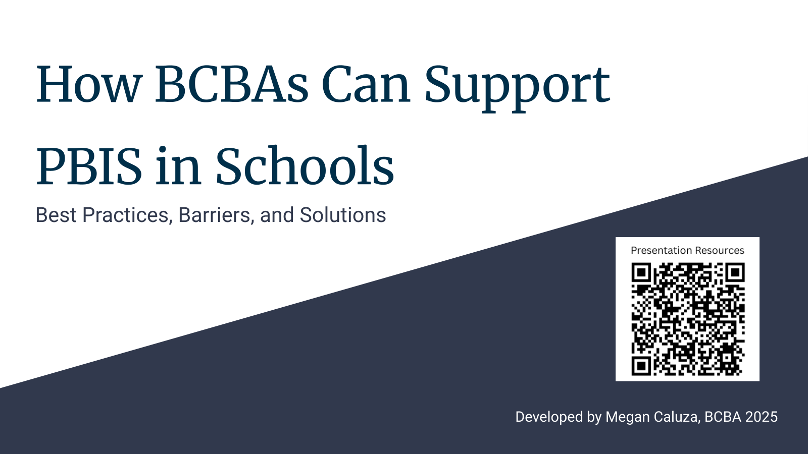 Title slide for How BCBAs Can Support PBIS in Schools